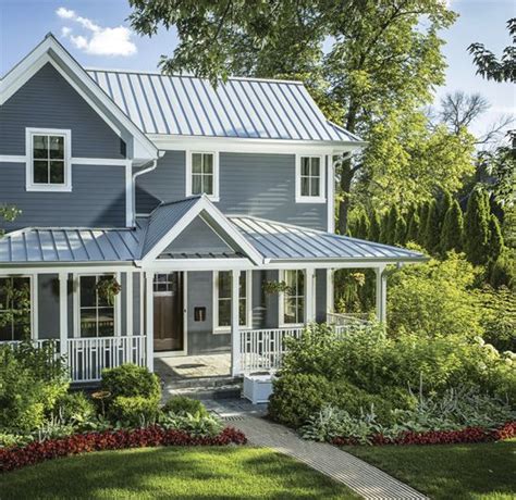 house colors with silver metal roof|metal roof color combinations.